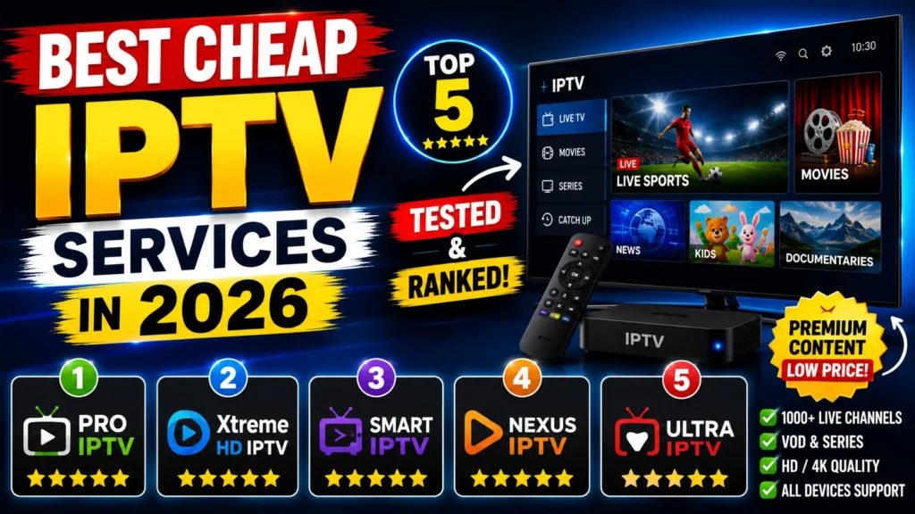 Best Cheap IPTV Services in 2026: Top 5 Providers Tested and Ranked 5 Best Cheap IPTV Services in 2026: Top 5 Providers Tested and Ranked