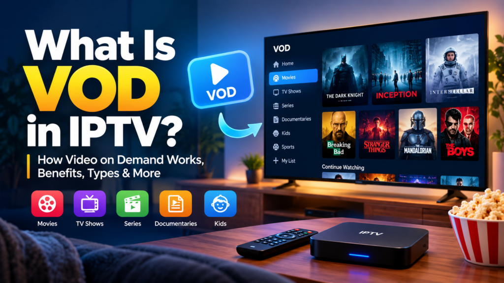 What Is VOD in IPTV How Video on Demand Works, Benefits, Types & More